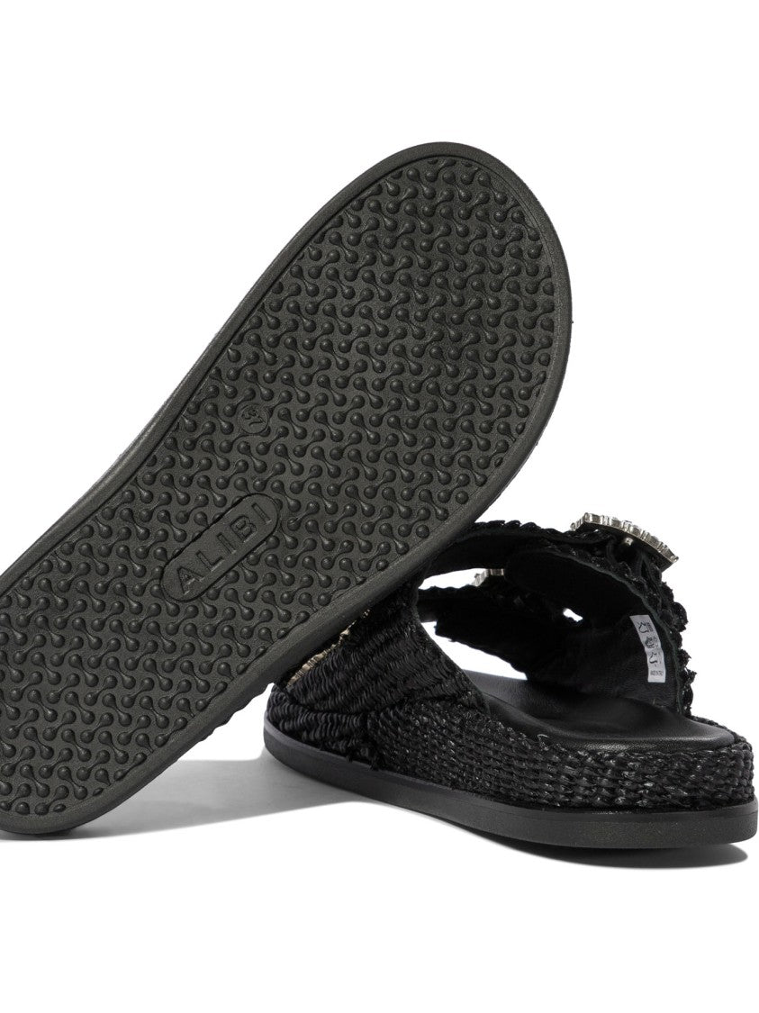Alibi Woven Raffia Sandals