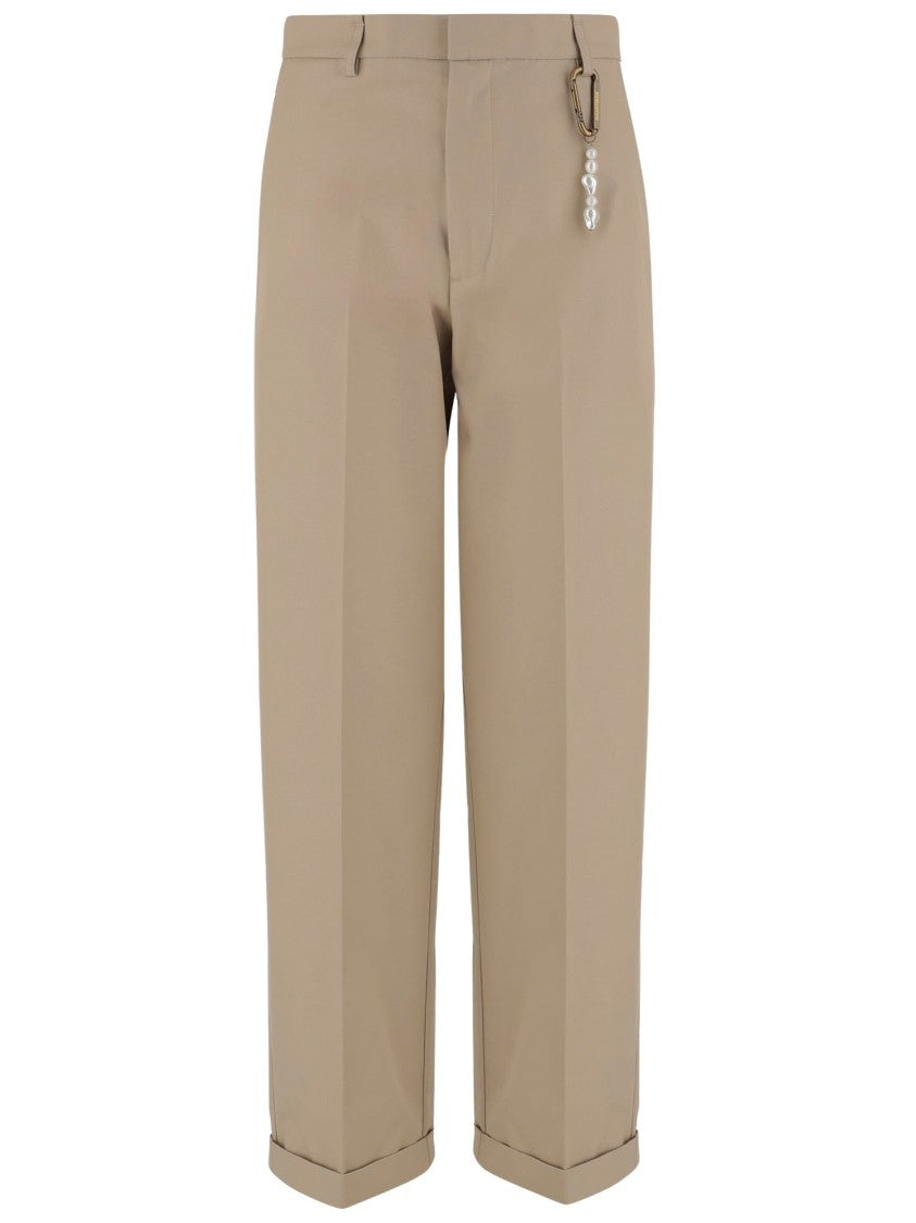 Darkpark Beige Cotton Pants