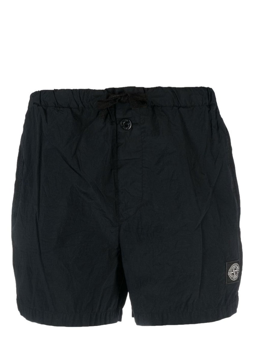 Stone Island Slim Fit Garment-Dyed Blue Shorts