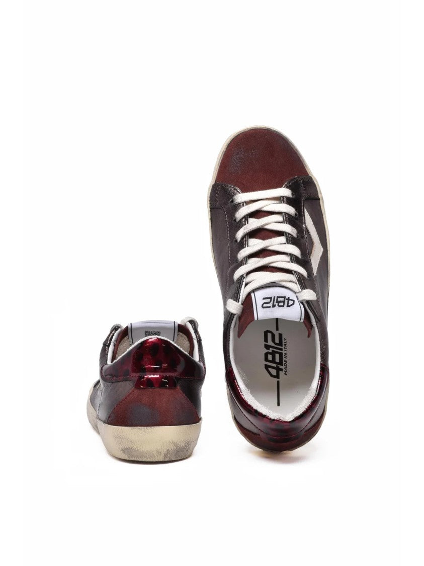 4B12 Leather Distressed Sneakers
