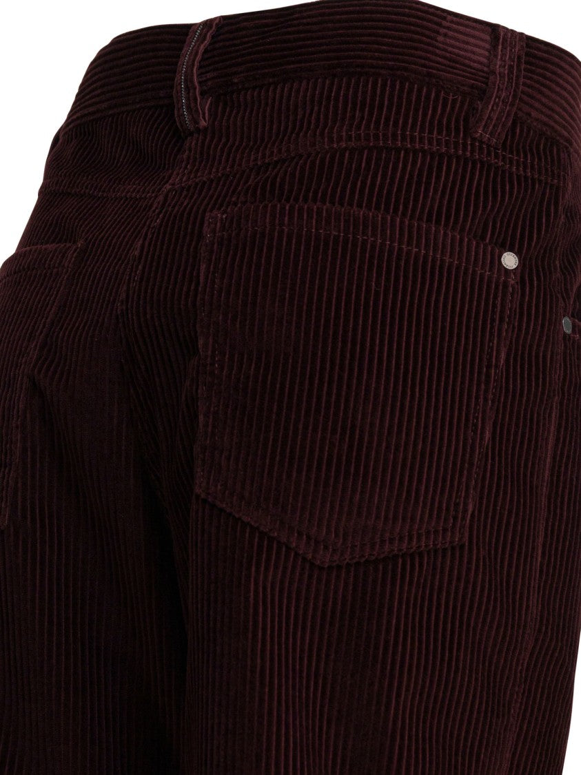 Brunello Cucinelli Five-Pocket Corduroy Pants With Wide Silhouette