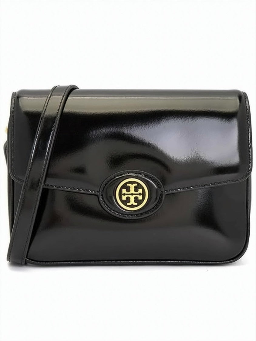 Tory Burch Cowhide Leather Shoulder Bag With Flap Closure