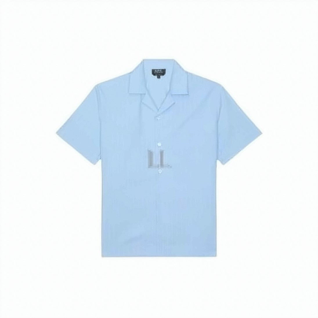 A.P.C. Short-Sleeved Camp Collar Shirt With Striped Texture