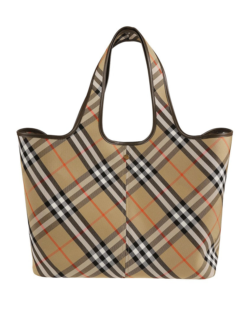 Burberry Vintage Check Cotton And Leather Tote