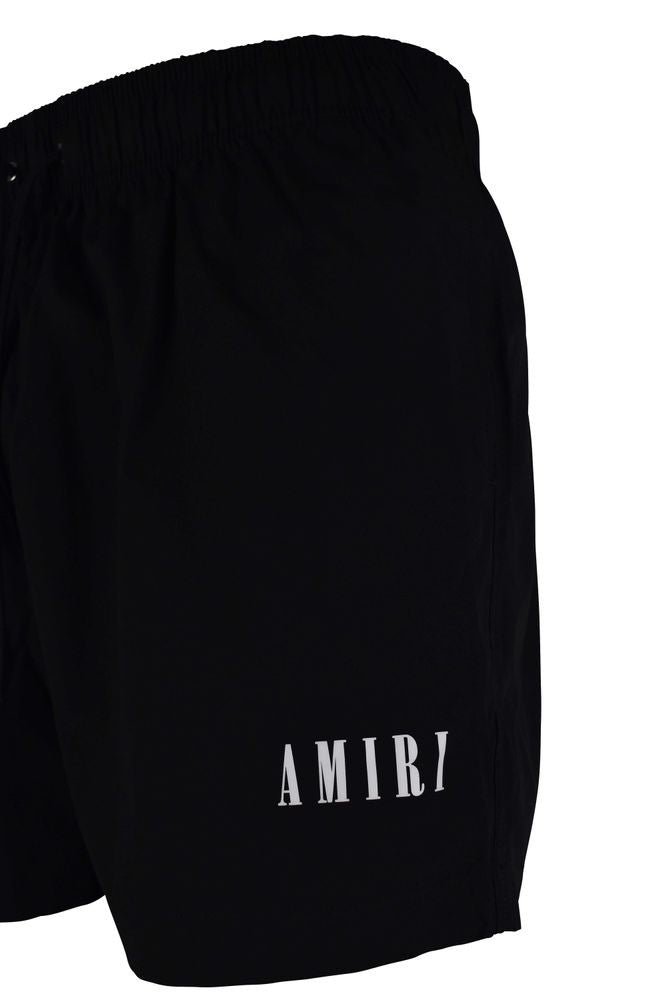 Amiri Black Swim Shorts With Logo Detailing