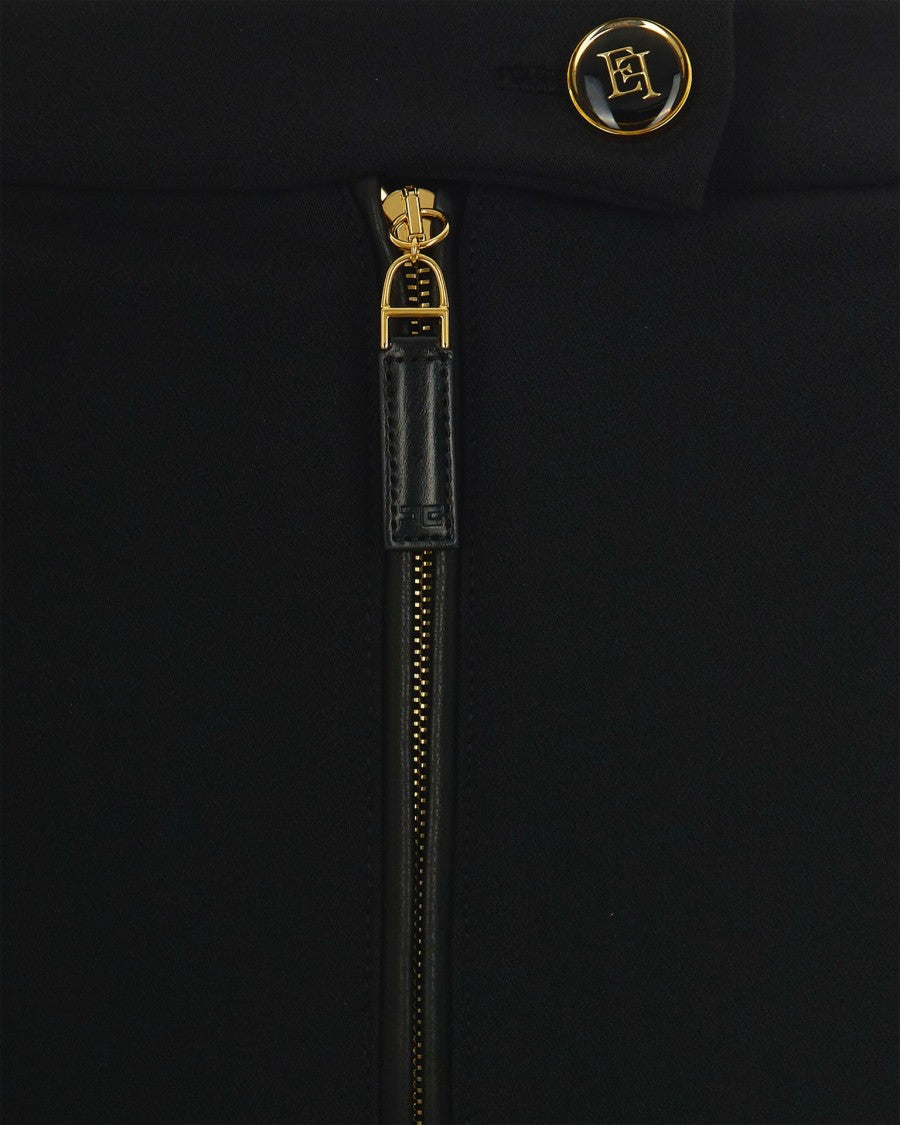 Elisabetta Franchi Black Double Crêpe Trousers