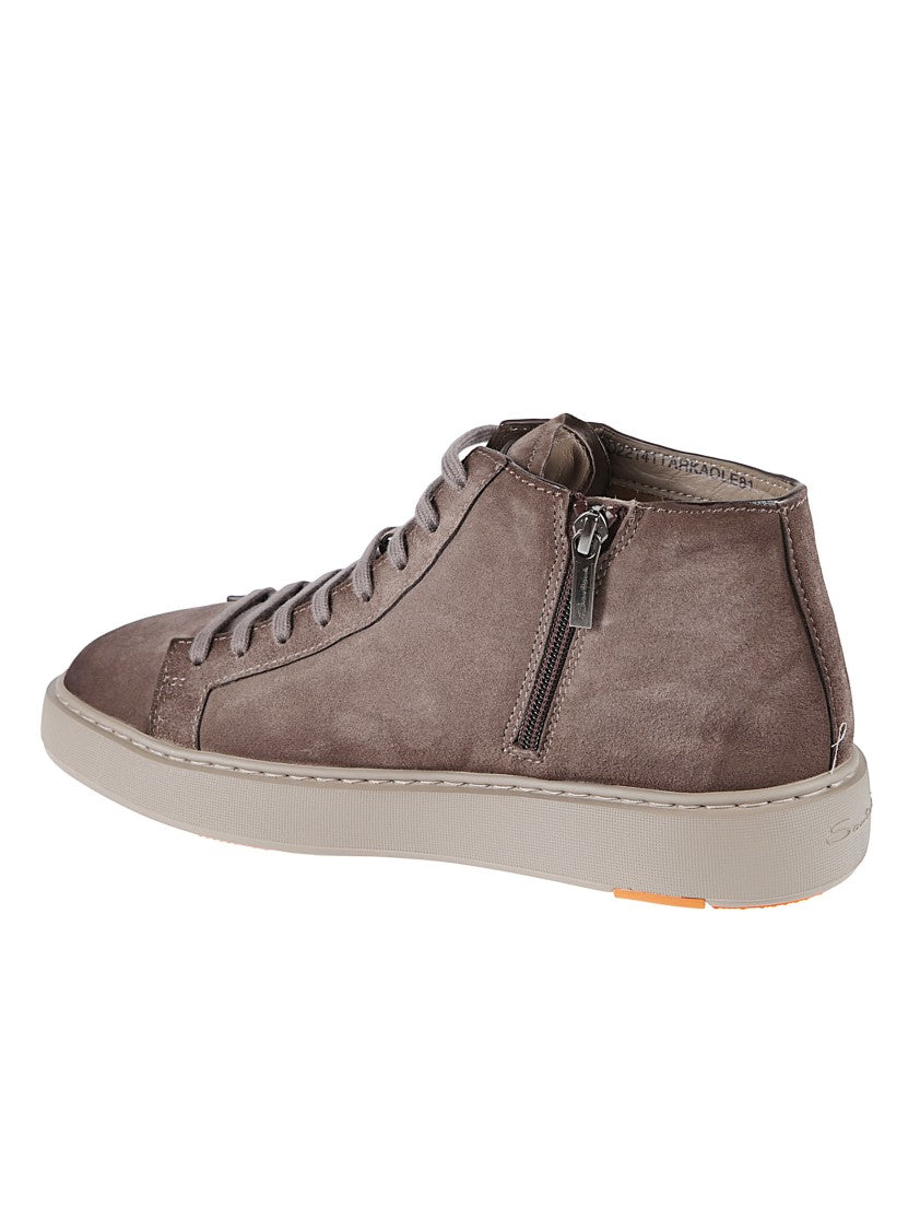 Santoni Dump High Top Calf Leather Sneakers