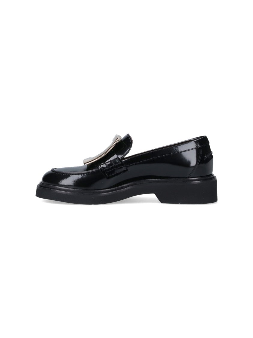Roger Vivier Black Patent Leather Slip-On Moccasins