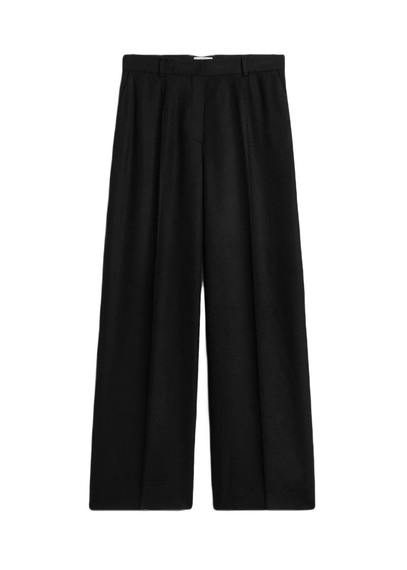 Totême Wide Flannel Trousers With High Waist And Tailored Finish