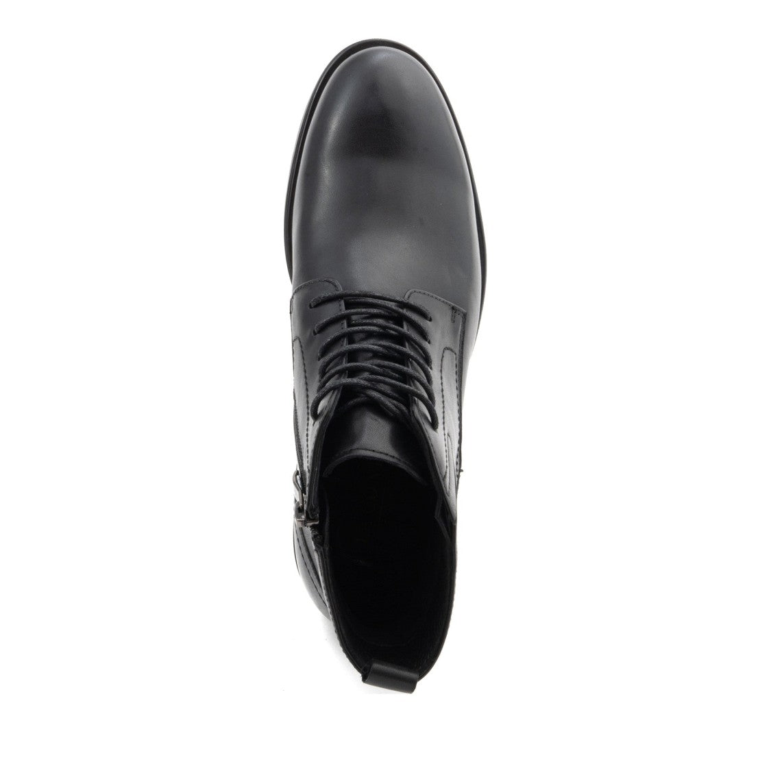 La Conte Paris Black Smooth Leather Lace-Up Boots