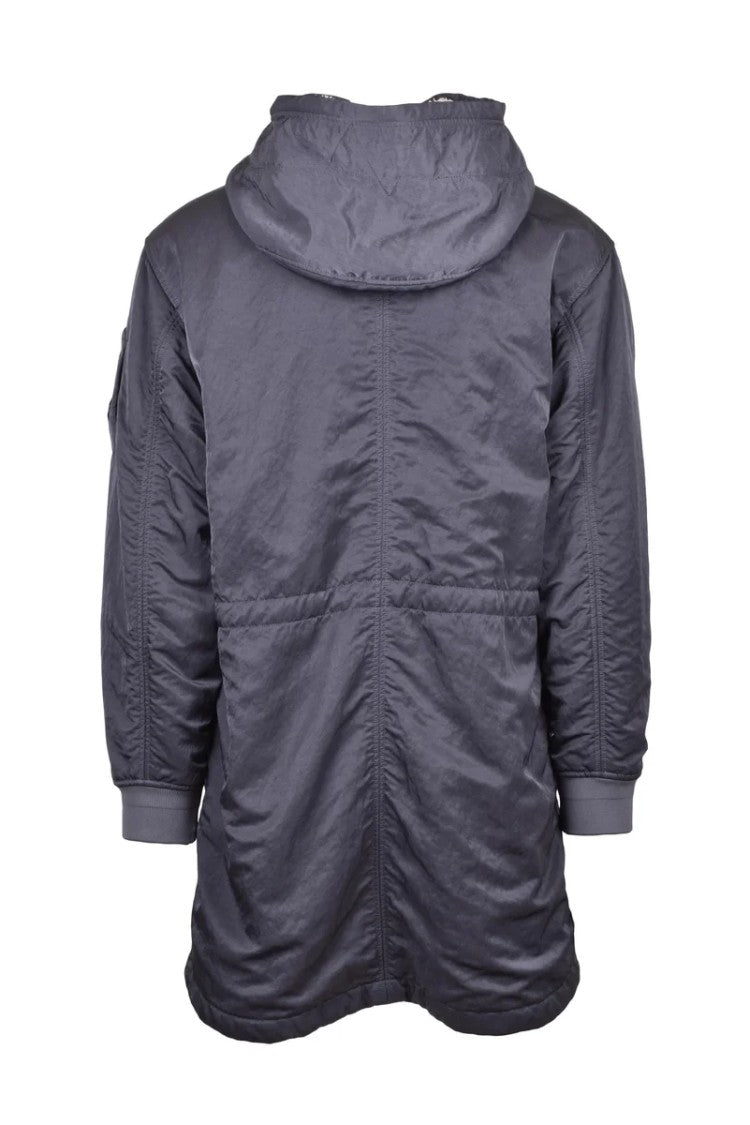 C.P. Company Long Grey Jacket With Plush Interior