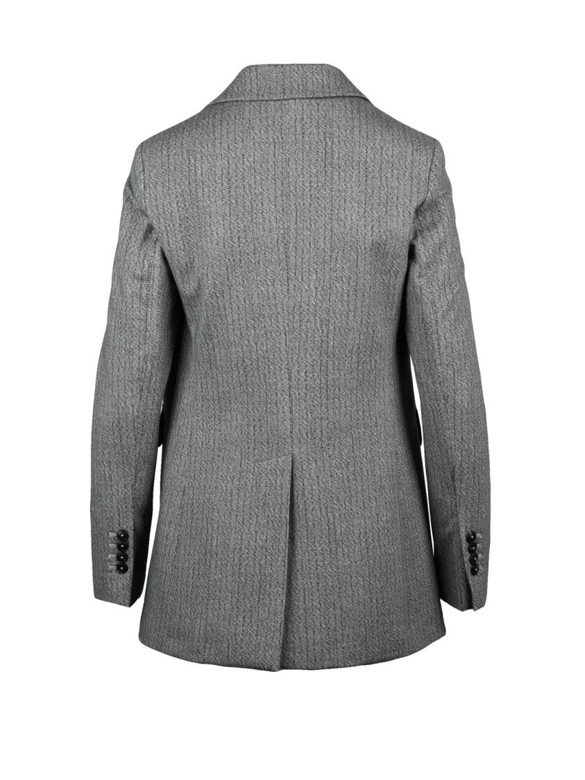 Circolo 1901 Rounded Silhouette Jacket With Notched Lapel And Textured Fabric