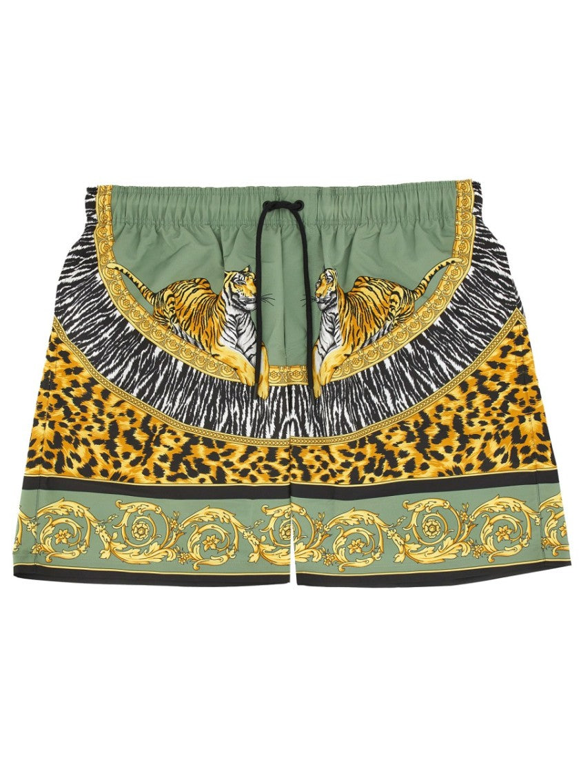 Versace "Wild Cats" Beach Bermuda Shorts
