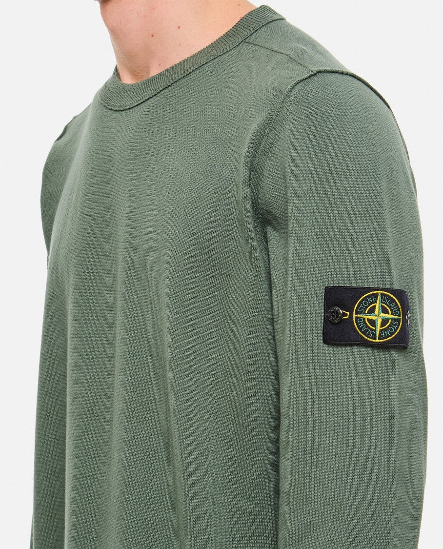 Stone Island Classic Crewneck Sweatshirt With Elastic Detailingiconic Arm Label