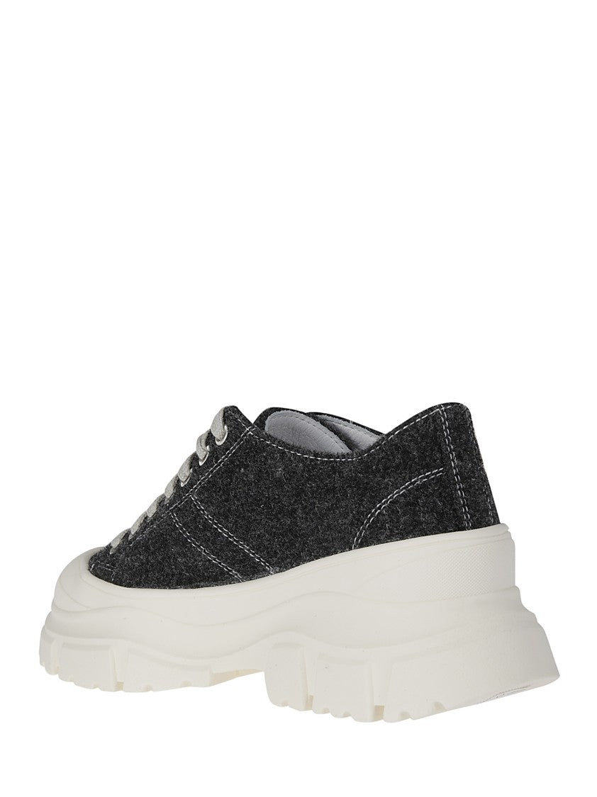 Sofie D'hoore Wool Ankle Sneakers With Rubber Sole
