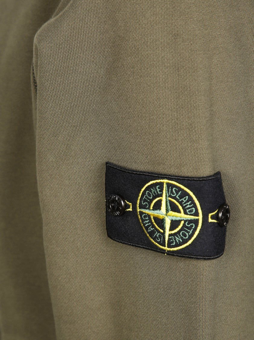 Stone Island Crew Neck Sweatshirt With Logo Patch