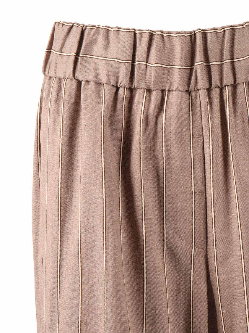 Peserico Woman Trousers Pinstripe Straight-Leg Pants