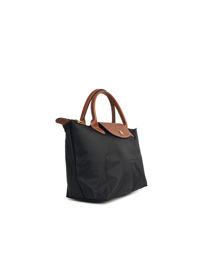 Longchamp Black Recycled Tela 'S Le Pliage Original' Handle Bag