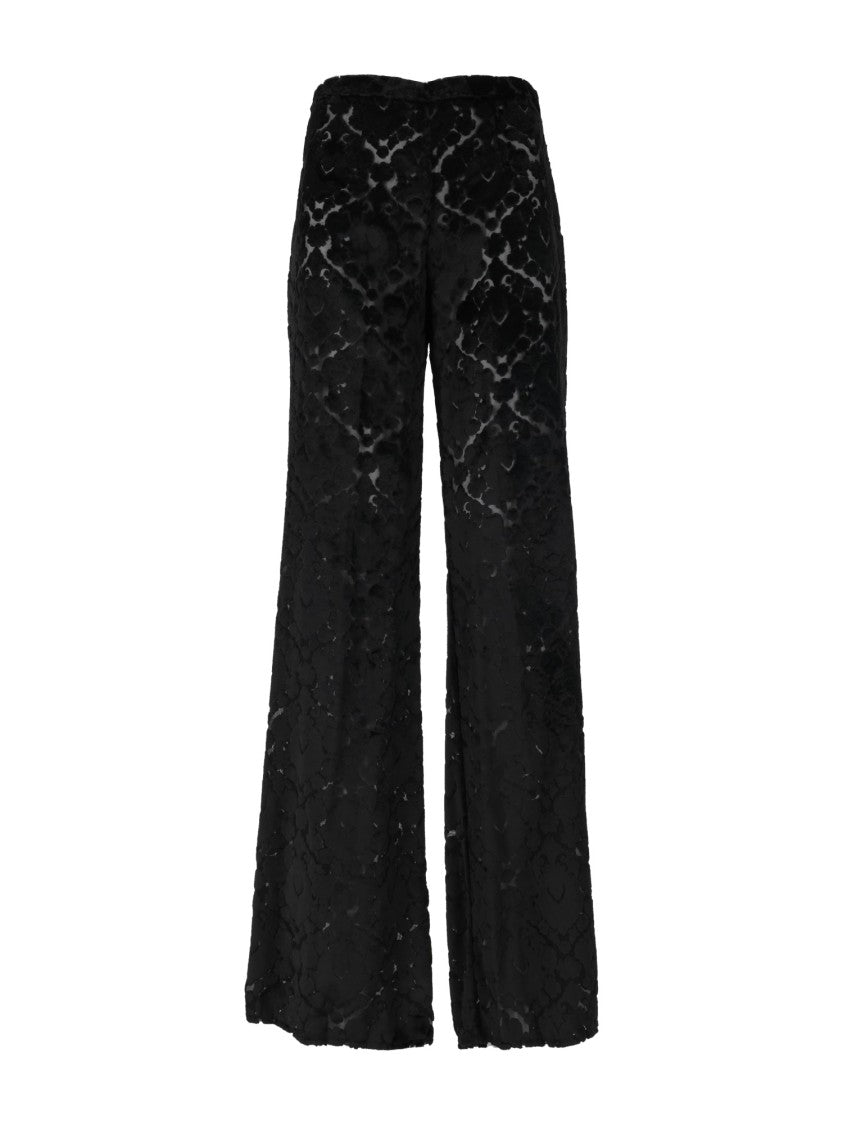 Forte Forte Devoré Velvet Wide-Leg Flared Pants