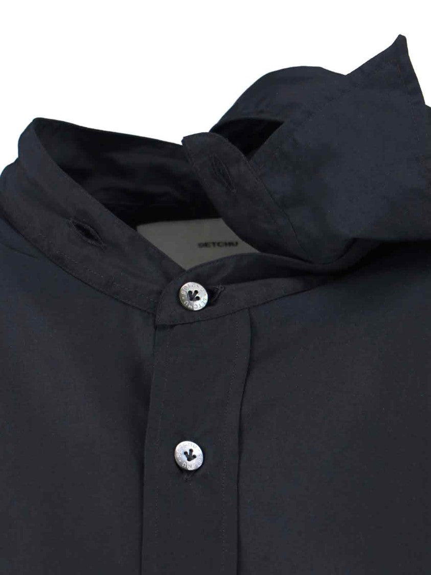 Setchu Classic Tailored Black Button-Down Shirt