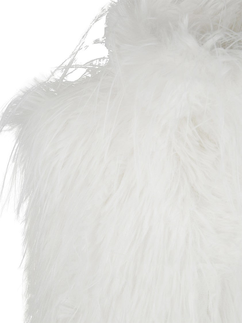 Pinko Fluffy Textured Waistcoat With High Neckline