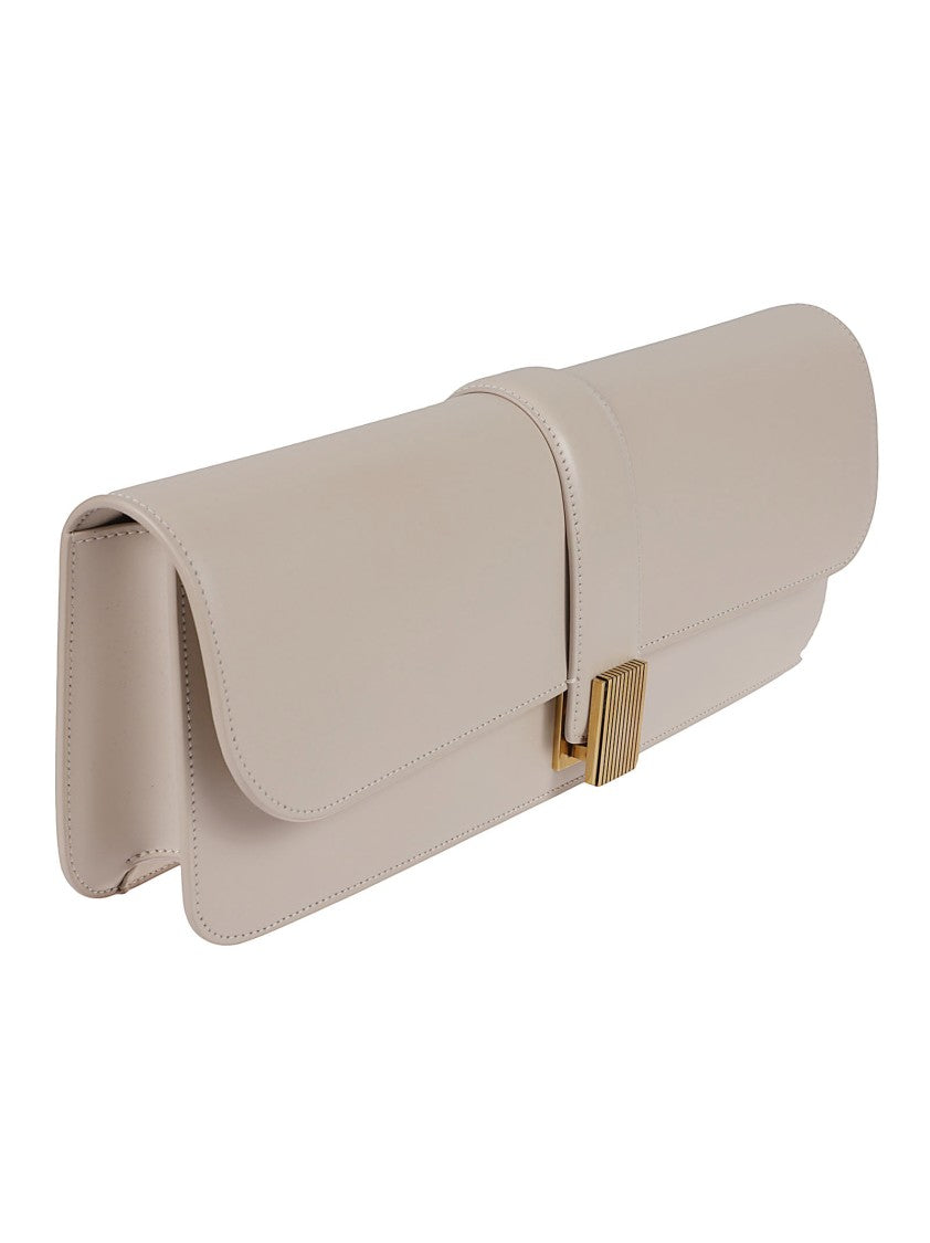 Khaite Sleek Elongated Clutch With Gold-Tone Clasp