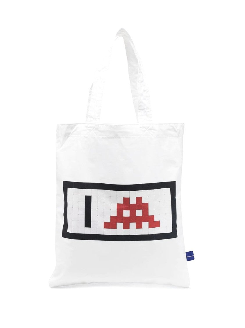Comme Des Garçons Space Invaders Logo Shopping Bag