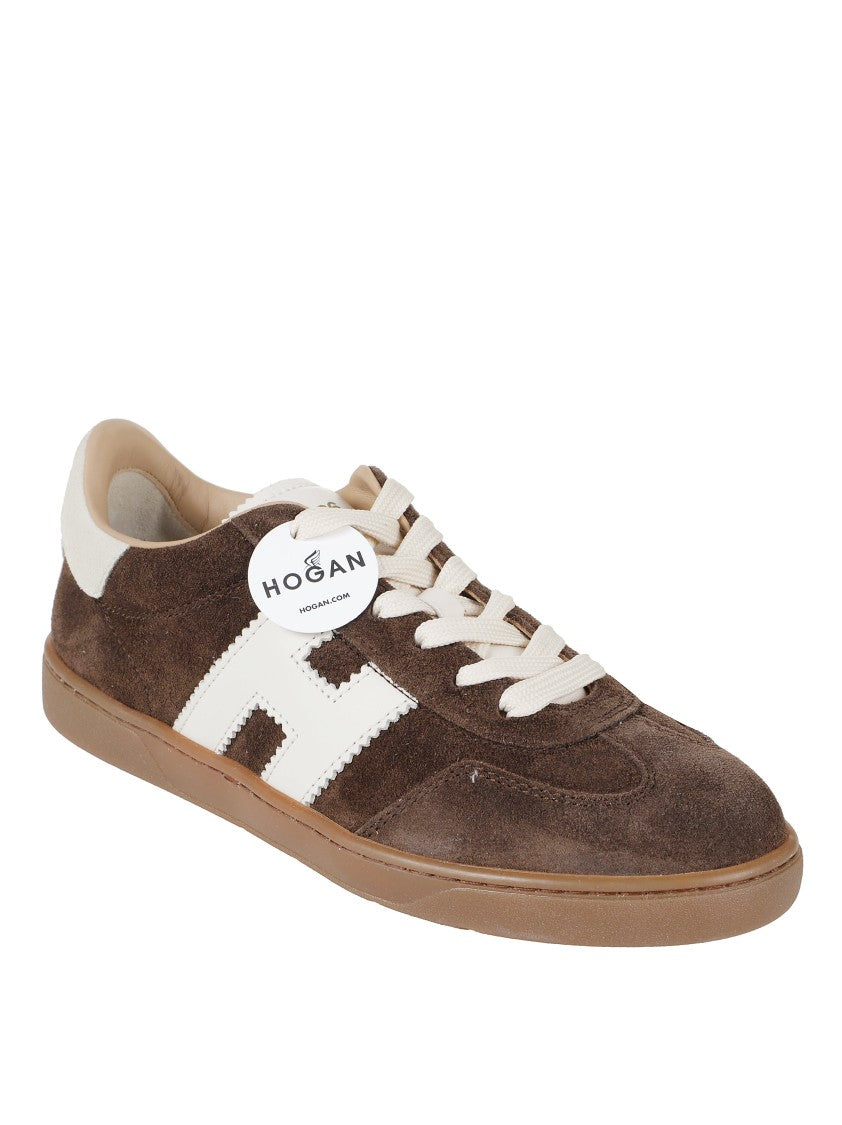 Hogan Low-Top Suede Sneakers With Contrasting Stripe