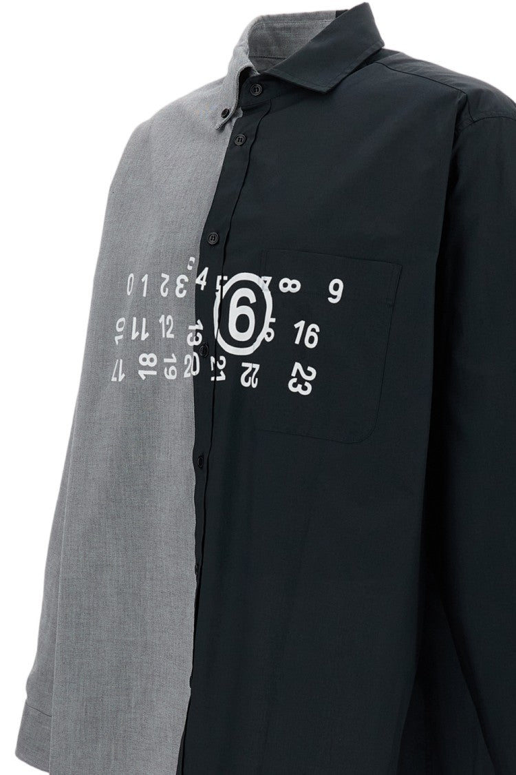 Mm6 By Maison Margiela Black Bicolor Two-Tone Panelled Cotton Shirt