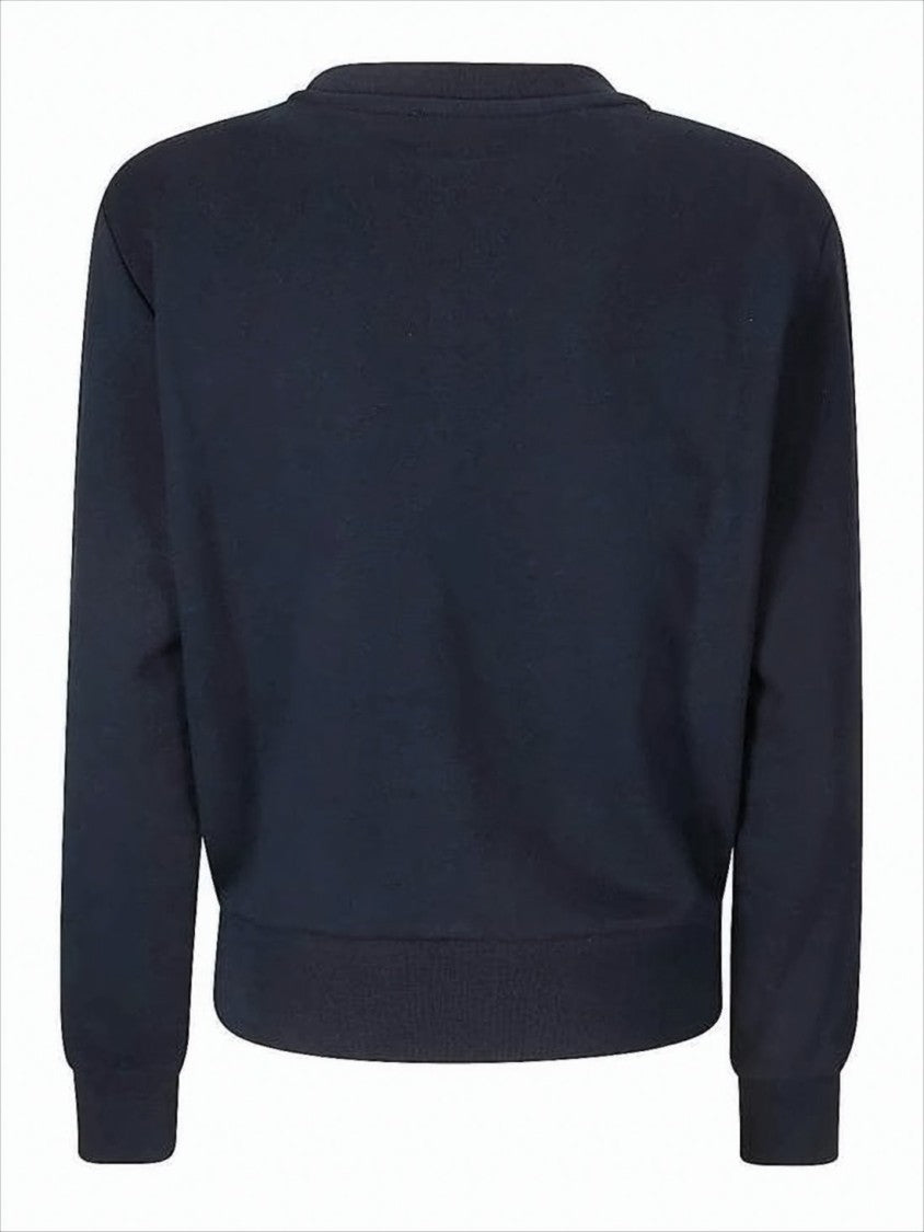 A.P.C. Cropped Black Long-Sleeved Sweatshirt With Ribbed Cuffs