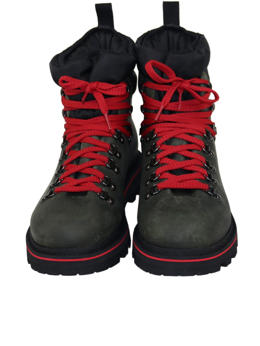 Monpiz Dark Olive Green Groste Leather Ski Snow Boots