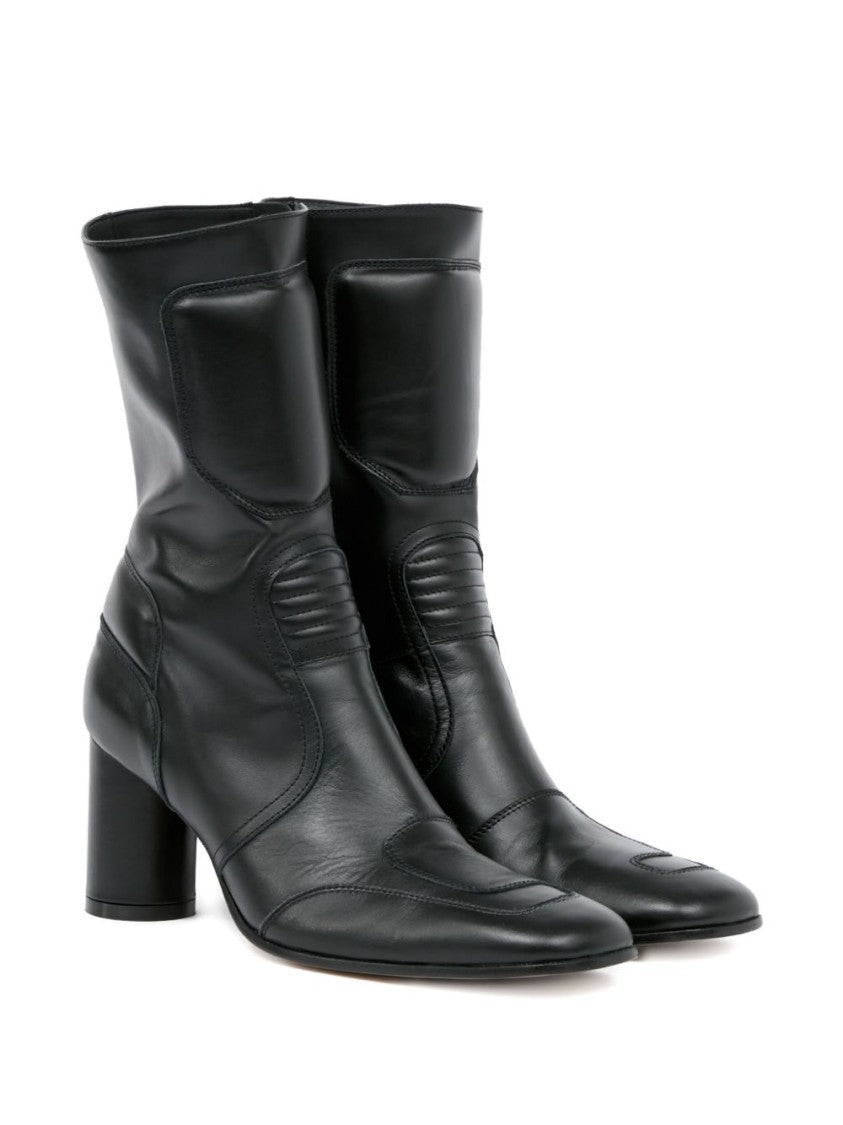 Mm6 By Maison Margiela Black Leather Ankle Boots