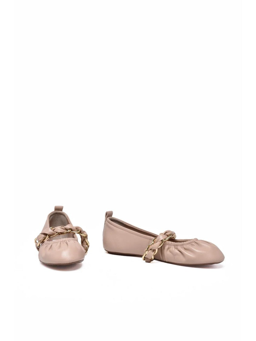 Marella Leather Ruched Flats