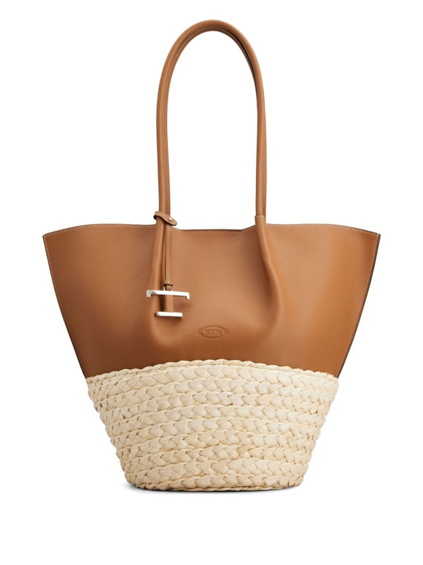 Tod's Structured Brown Calfskin Tote