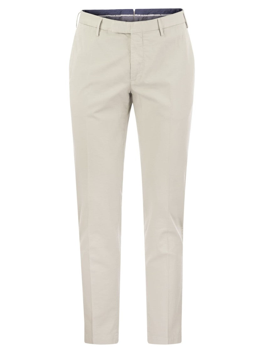 Pt Torino Skinny Trousers In Cotton And Silk