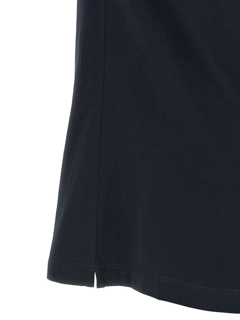 Brunello Cucinelli Cotton Jersey T-Shirt With Front Print And Side Splits