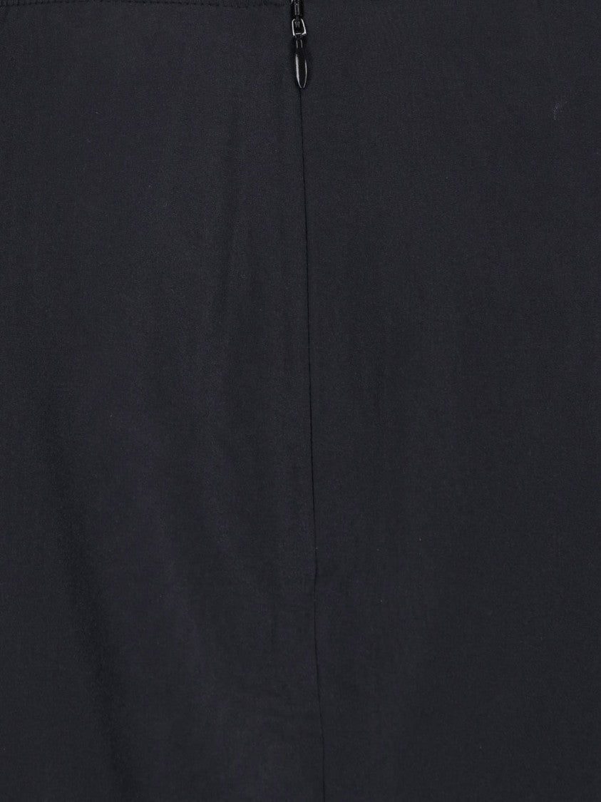 Filippa K Black Layered Sheer Midi Slit Skirt
