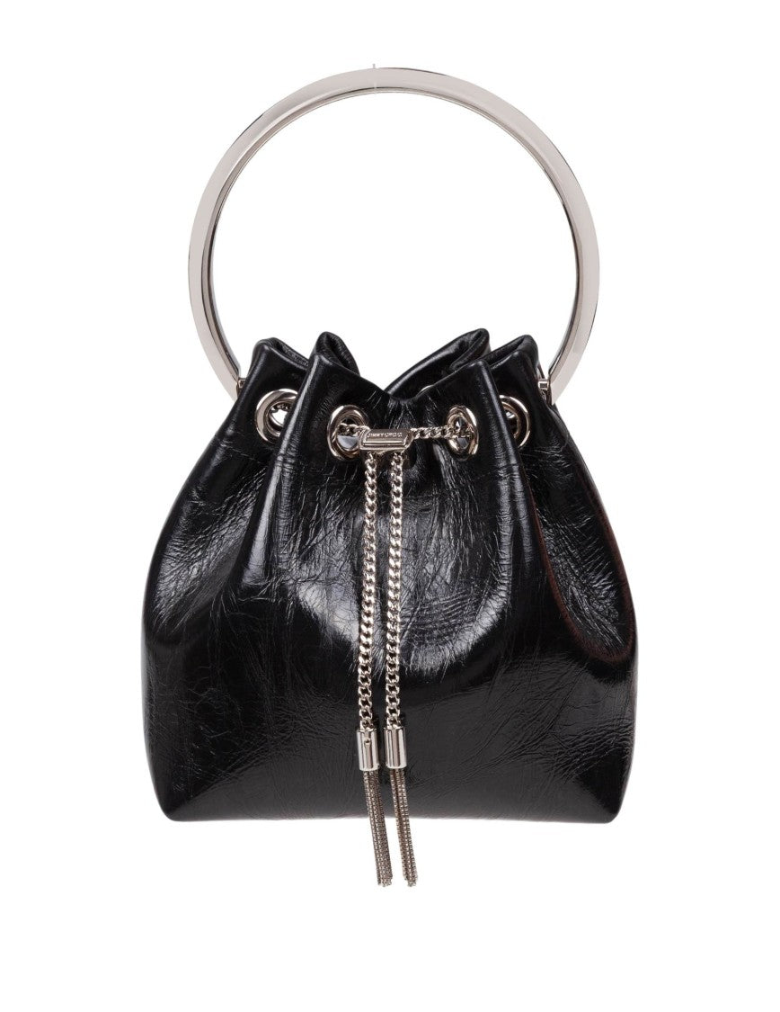Jimmy Choo Black Bon Bon Tzz Patent Leather Bag