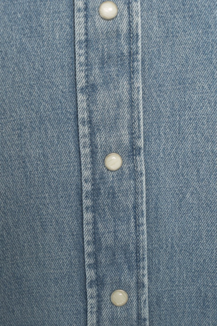 Closed Denim Button-Down Shirt With Pearlescent Buttons And Structured Collar