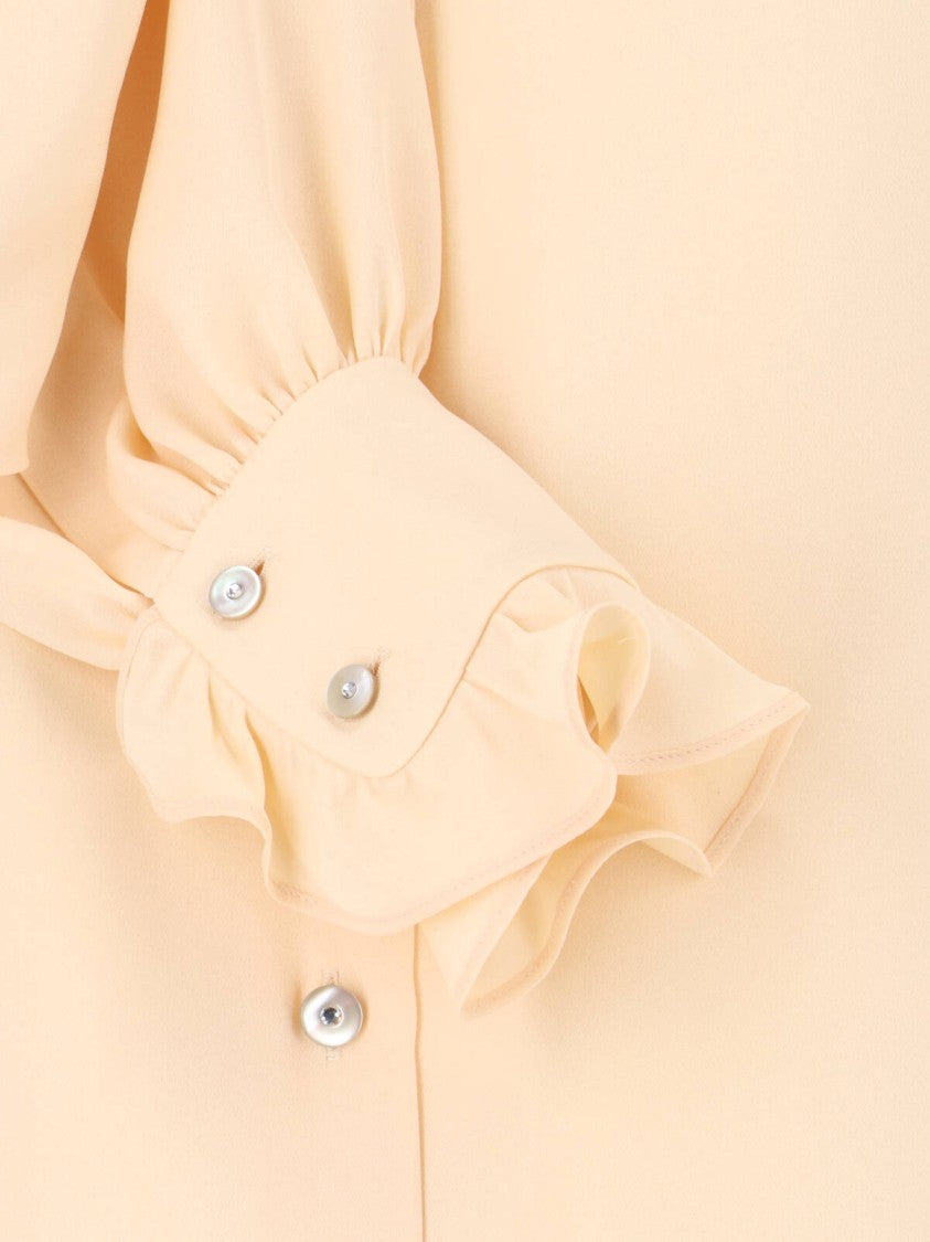 Valentino Silk Shirt With Ruffles – Beige