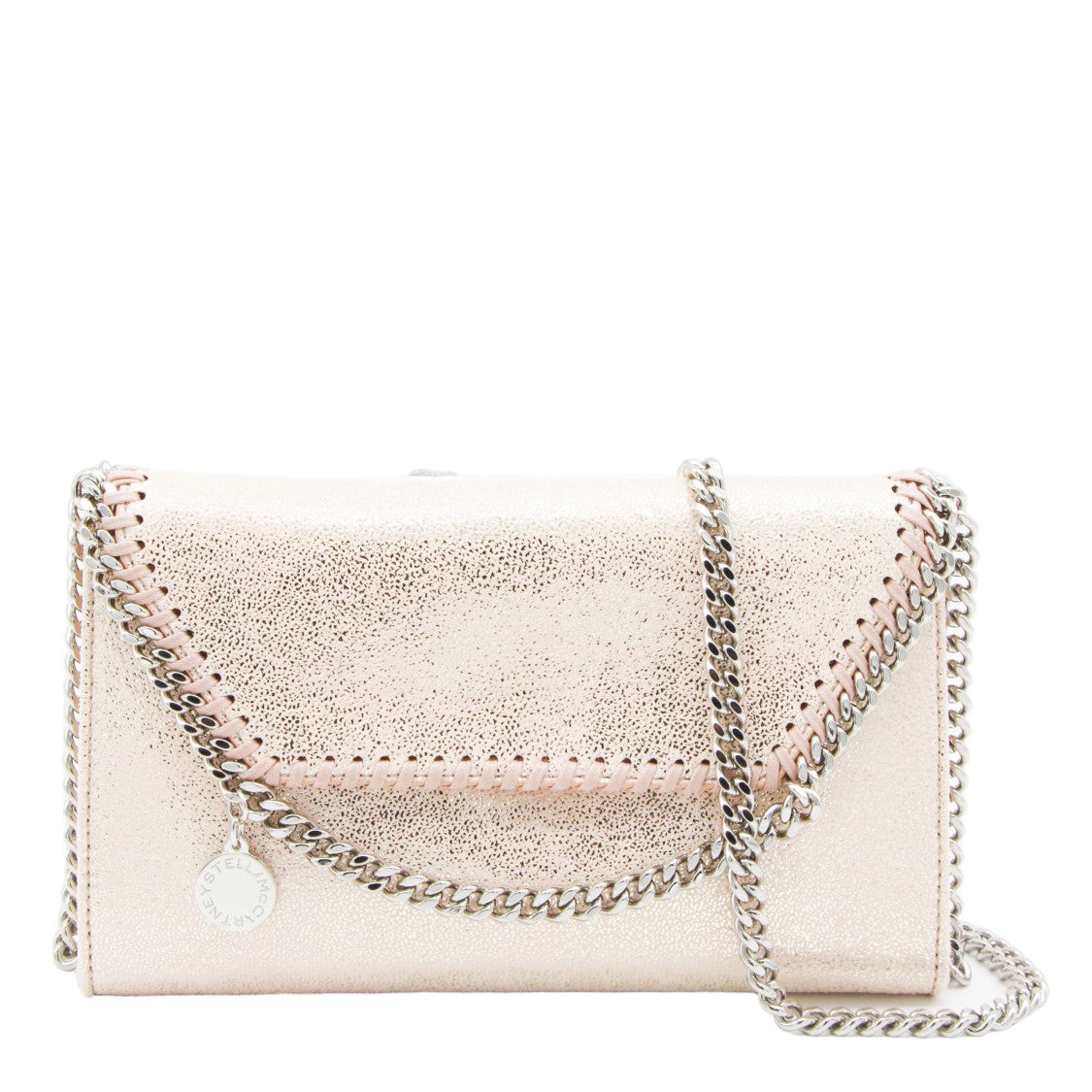 Stella Mccartney Rectangular Metallic Finish Bag With Silver Chain Strap