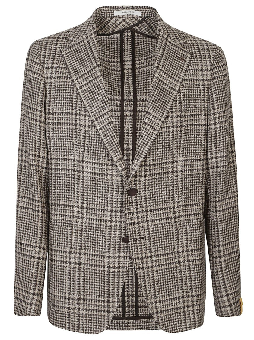 Tagliatore Montecarlo Checkered Virgin Wool Blazer