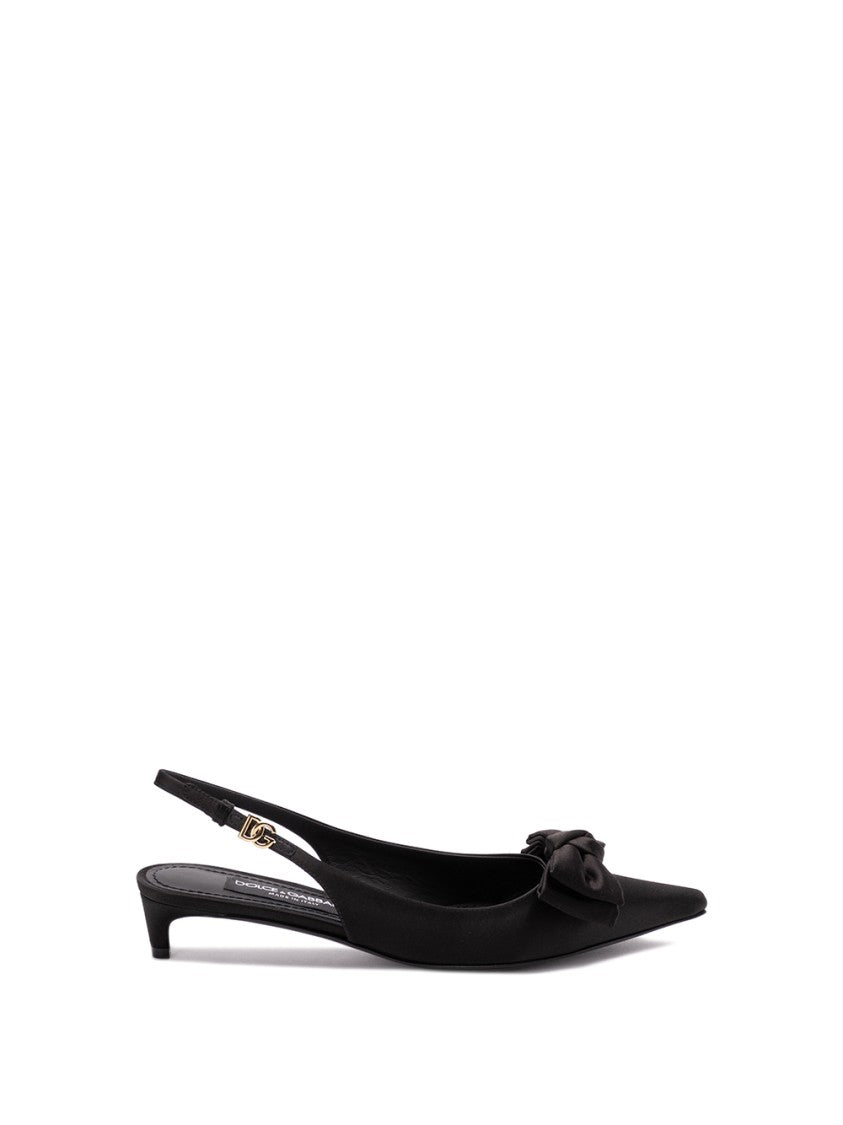 Dolce & Gabbana Slingback Pumps With Bow Accent