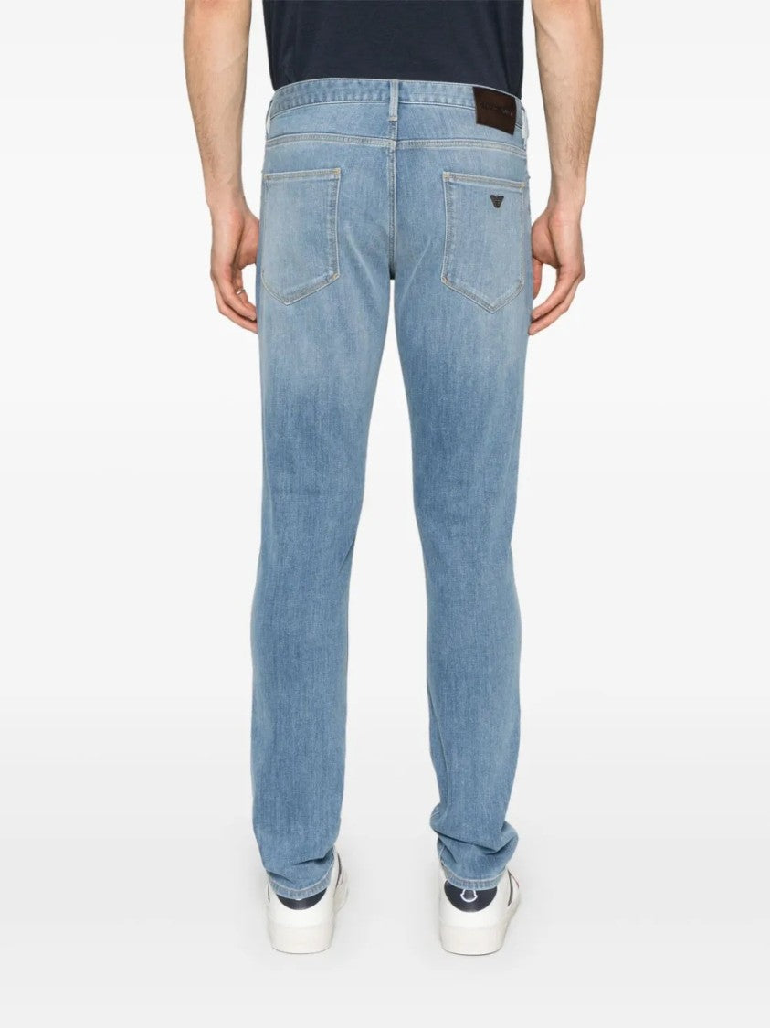 Emporio Armani Five-Pocket Jeans In Light Blue Wash