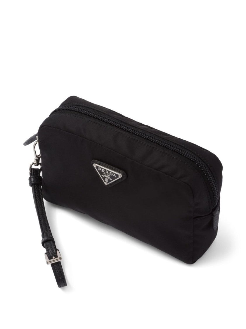 Prada Black Rectangular Recycled Polyamide Wristlet