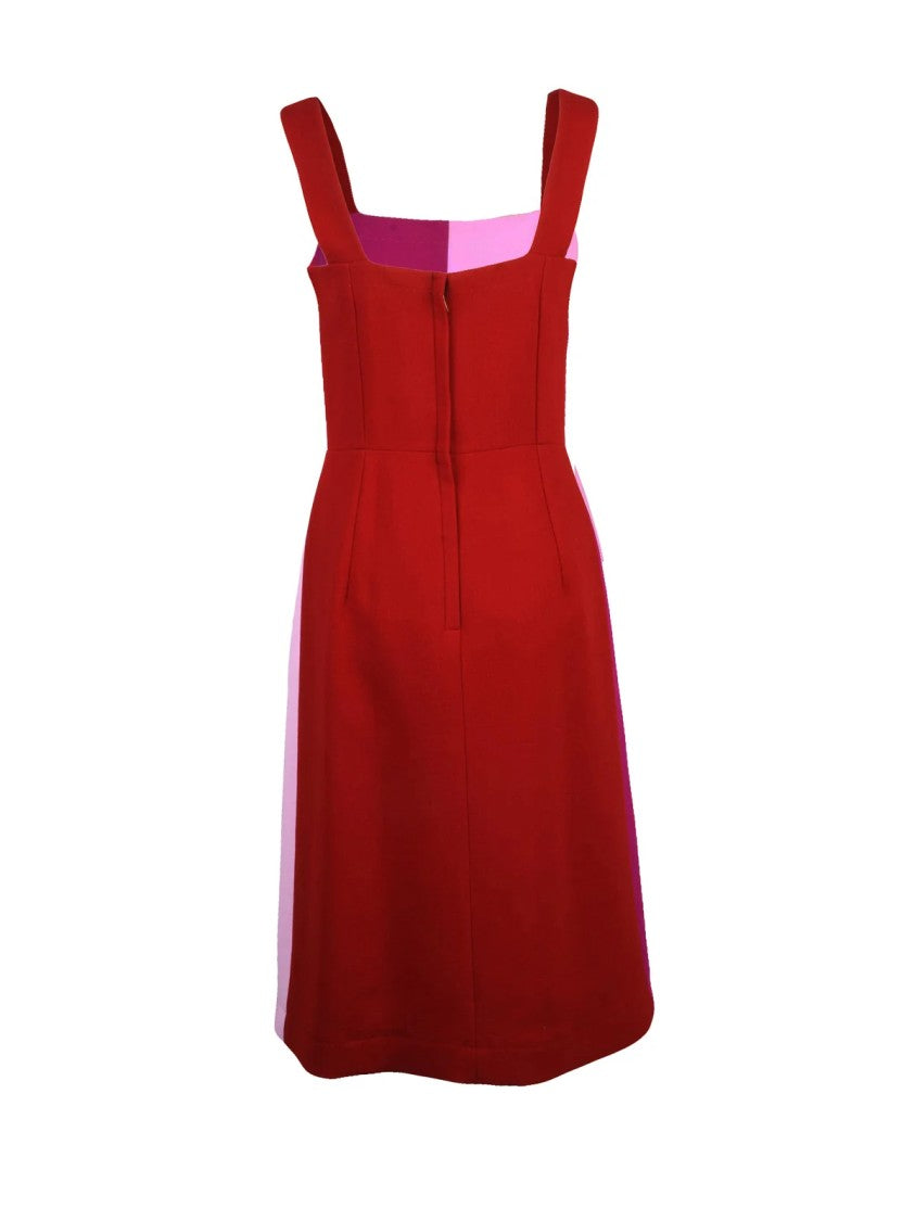 Dolce & Gabbana Color-Block Pinafore Dress With Fitted Bodice And Flared Skirt