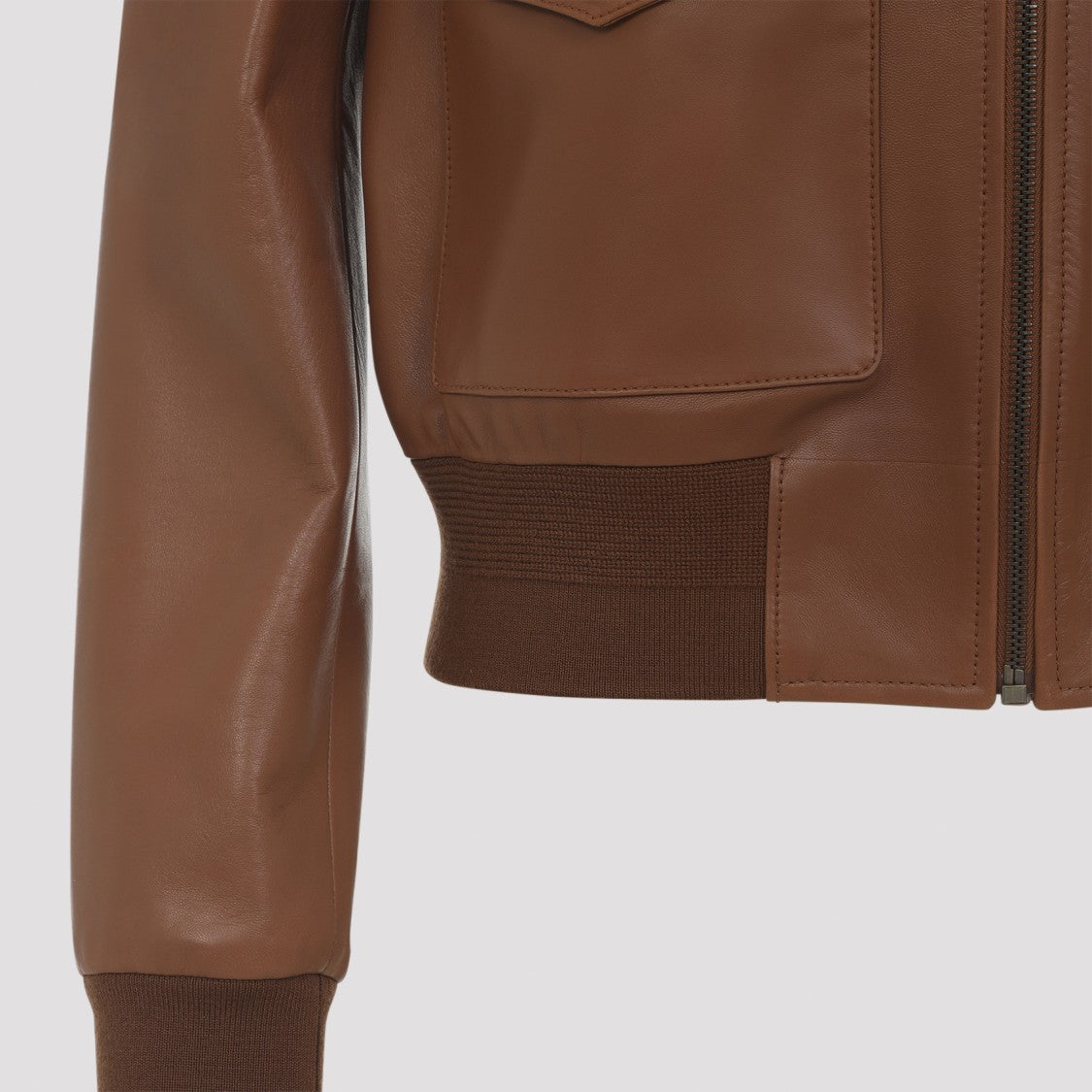 Polo Ralph Lauren Brown Lamb Leather Sullivan Bomber Jacket