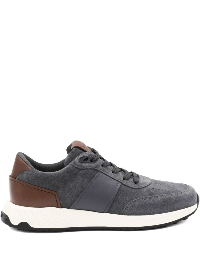 Tod's Sporty Grey Suede And Leather Sneakers
