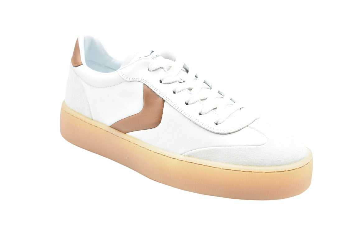 Voile Blanche Cognac White Suede Leather Cassette Sneakers