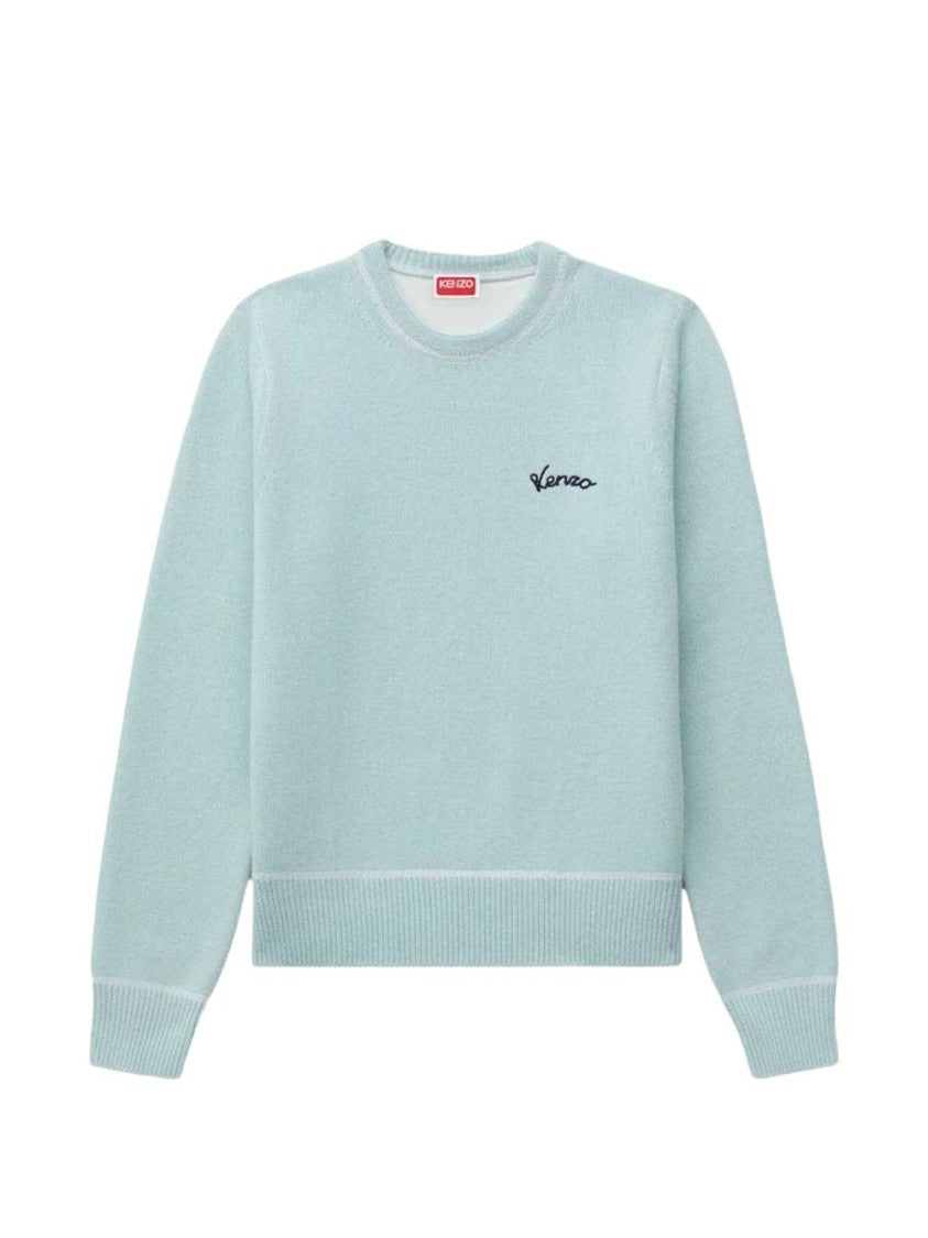 Kenzo Ribbed Knit Sweater - Light Blue